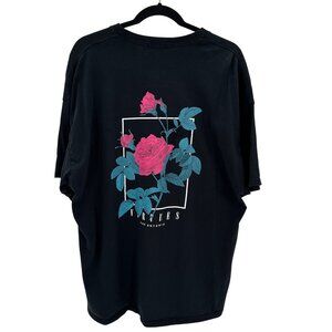 BoohooMAN Mens Black Virtues Rose Graphic T-Shirt L